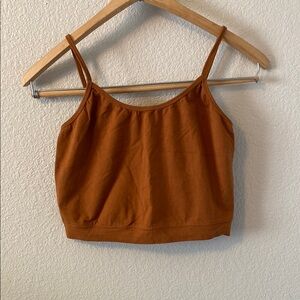 Amazon Brown Fitted Crop Camisole Top